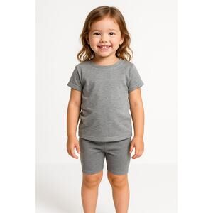 Minimalist Gray Biker Shorts Toddler Young Hearts 4T
